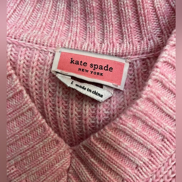 KATE SPADE MARBLED PINK SWEATER SIZE LARGE NWOT - Picture 2 of 9